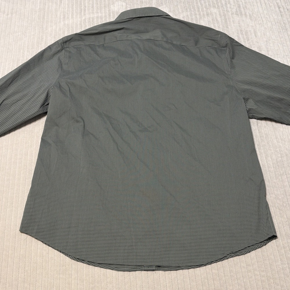 UNTUCKit Men's Large Performance Green check Button Down Shirt Stretch - Picture 5 of 5